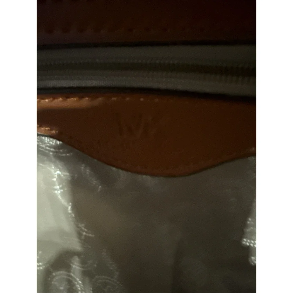 Michael Kors Logo Beige Brown Backpack Zipper Accent Inner Outer Pockets‎ Women